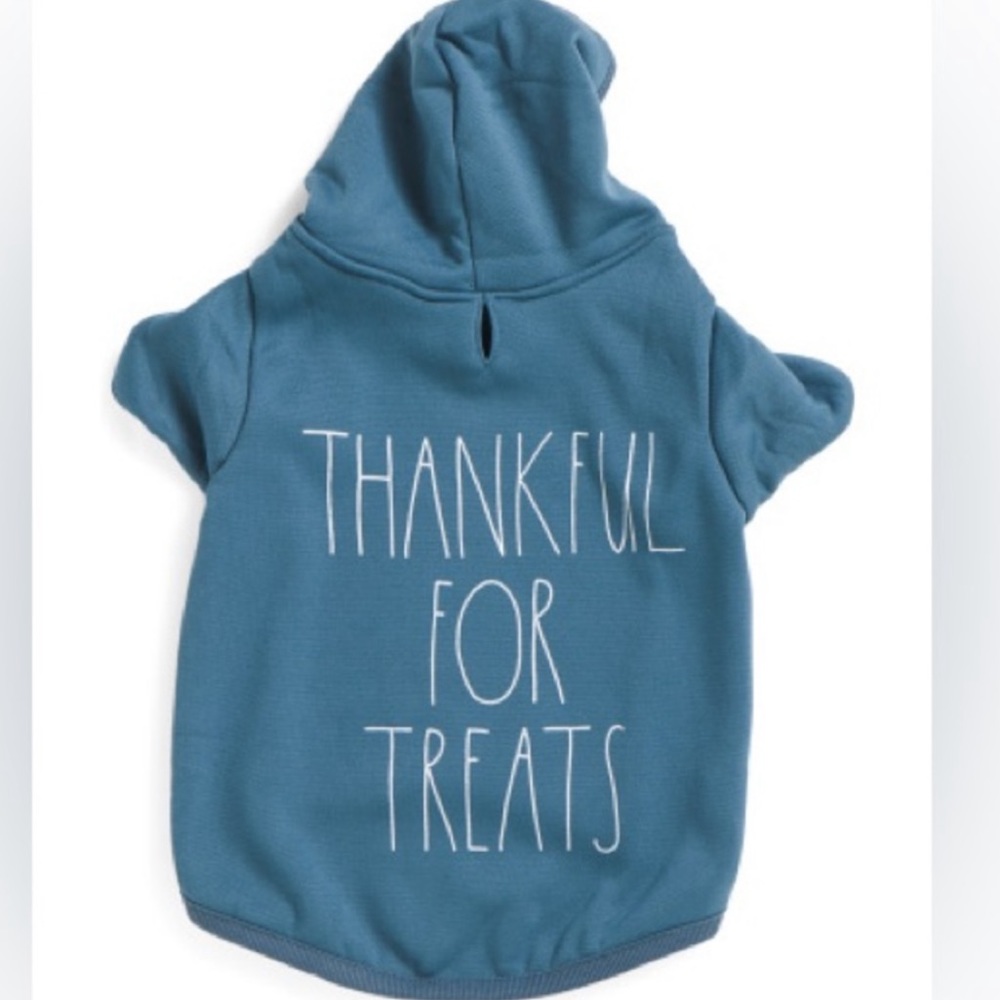 Rae Dunn-“THANKFUL FOR TREATS” Dog hoodie SMALL